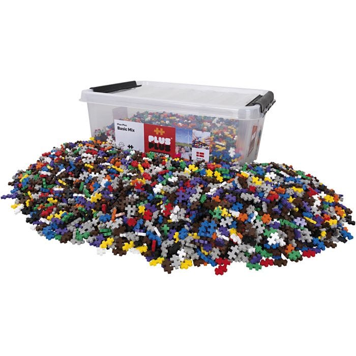 Plus Plus Basic, koko 1,2x2 cm, perusvärilajitelma, 6000 osaa/ 1 set