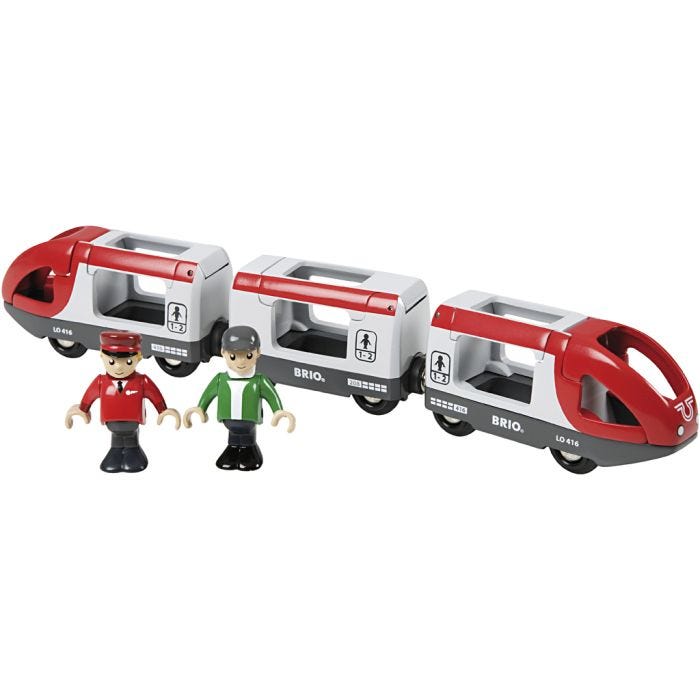 BRIO Matkustajajuna, koko 29x3,7x5 cm, 5 kpl/ 1 set
