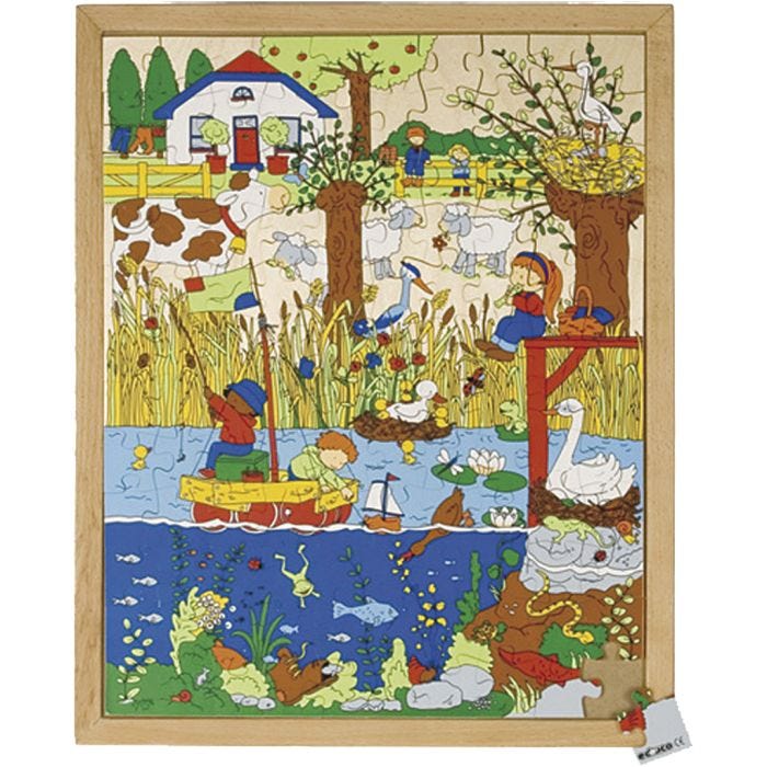 Educo Puinen palapeli, koko 40x50 cm, 120 kappaletta, 1 kpl