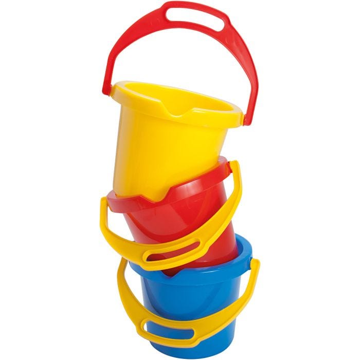 dantoy-ämpäri vahvalla kahvalla, Kork. 14 cm, 1 l, värilajitelma, 8 kpl/ 1 set