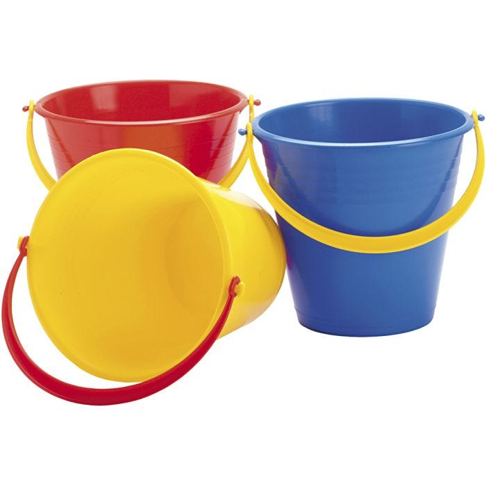 dantoy ämpärit kahvalla, Kork. 18 cm, 2.5 l, 24 kpl/ 1 set