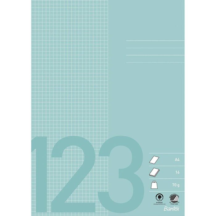 A4, Sivujen määrä 32, 70 g, sininen, 1 kpl