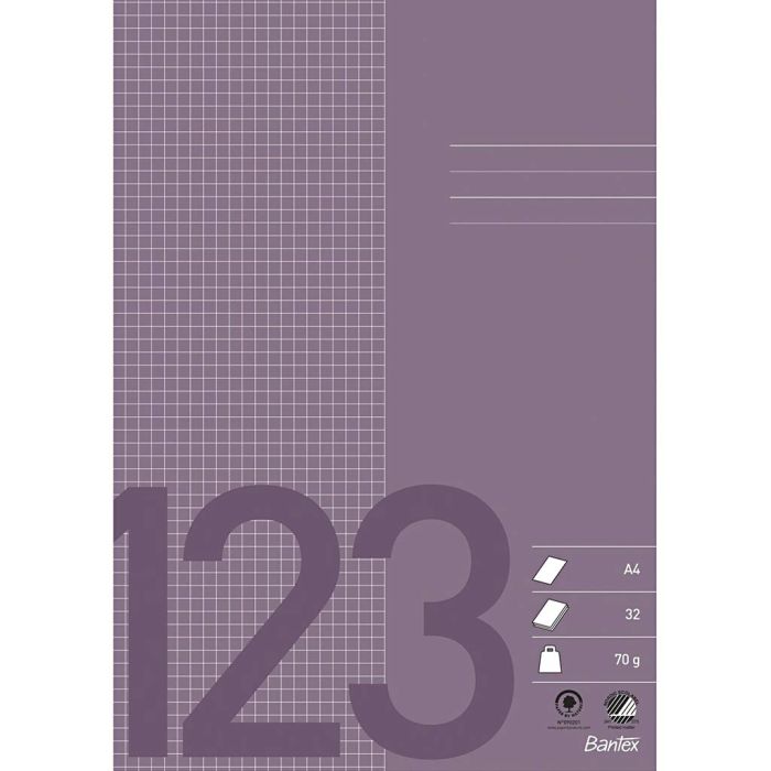 A4, Sivujen määrä 64, 70 g, violetti, 1 kpl