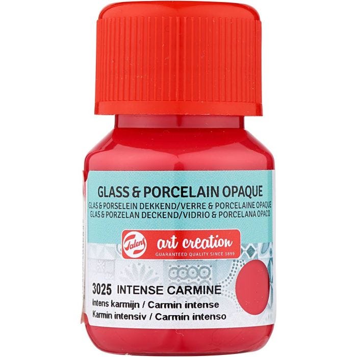 Keramiikka- ja posliinimaali, punainen, 30 ml/ 1 pll