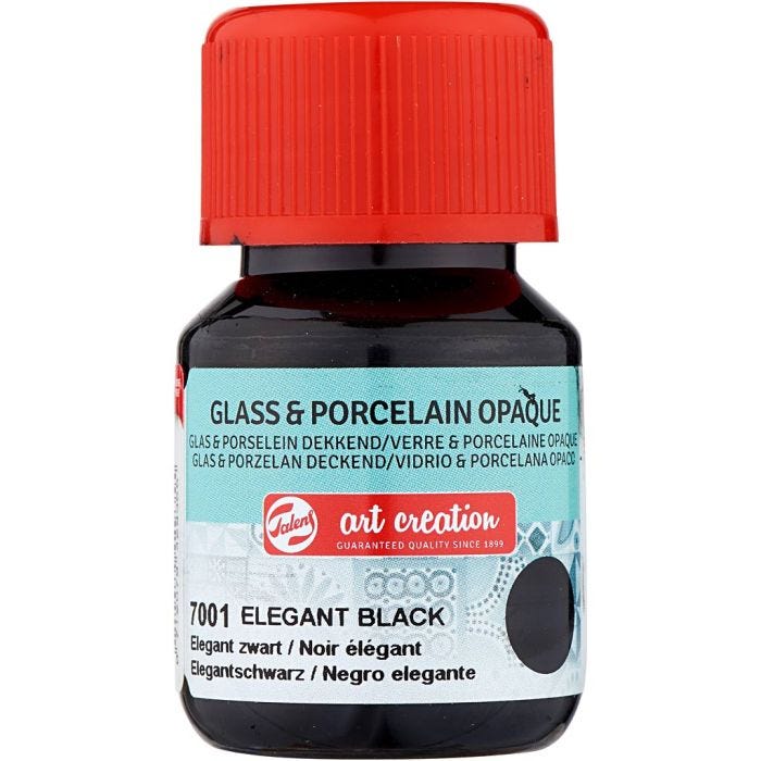 Keramiikka- ja posliinimaali, musta, 30 ml/ 1 pll