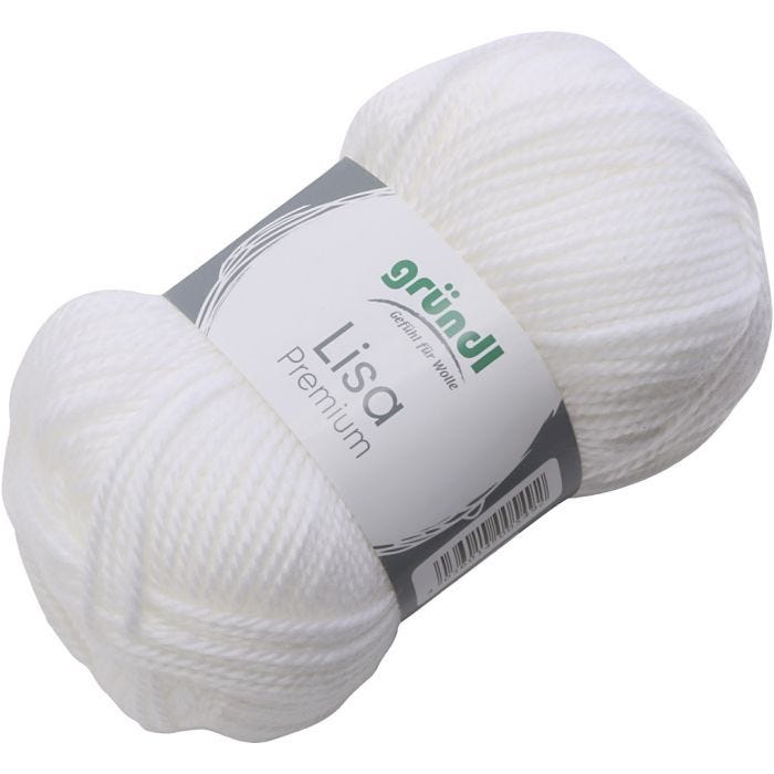 Akryylilanka, valkoinen, 50 g/ 1 kerä