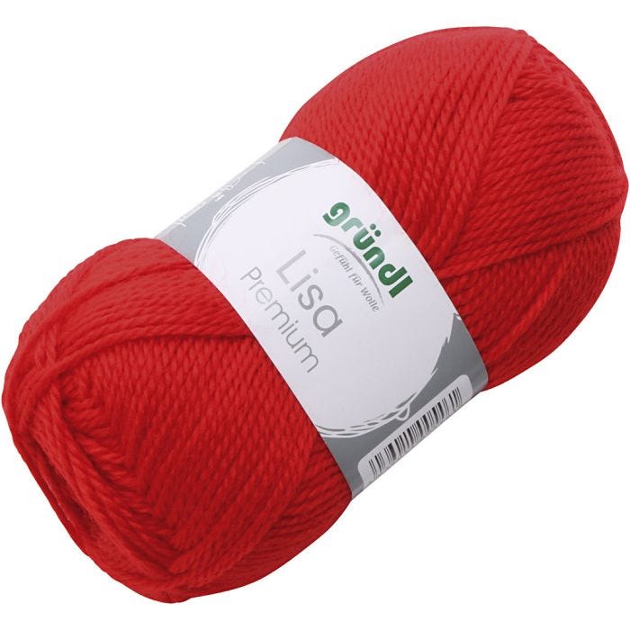 Akryylilanka, punainen, 50 g/ 1 kerä