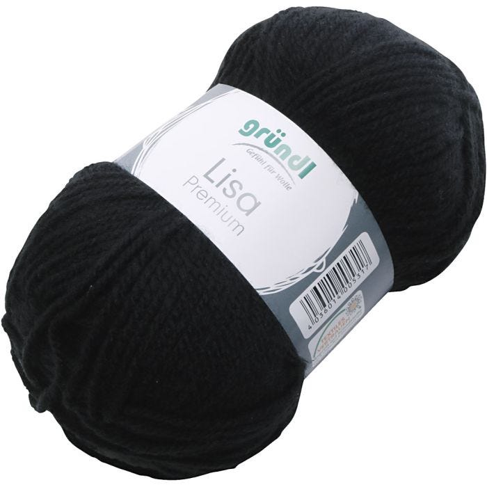 Akryylilanka, musta, 50 g/ 1 kerä