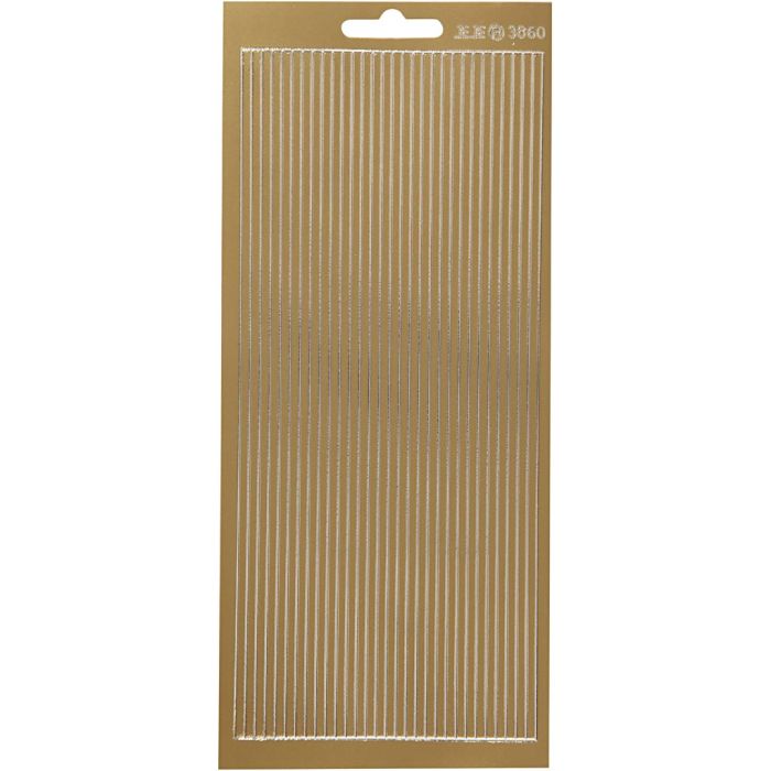 Ääriviivatarra, boordit, arkki 10x23 cm, kulta, 1 ark