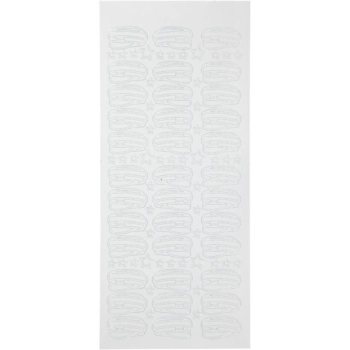 Ääriviivatarra, Ylioppilaslakki, arkki 10x23 cm, valkoinen, 1 ark