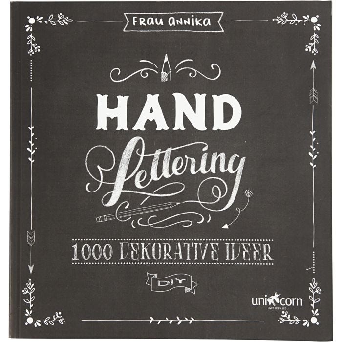 Hand Lettering -kirjoitusopas, koko 22x23 cm, paksuus 2 cm, Sivujen määrä 143, 1 kpl