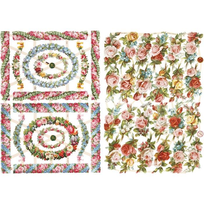 Kiiltokuvat, Pienet kukat, arkki 16,5x23,5 cm, 2 ark/ 1 pkt