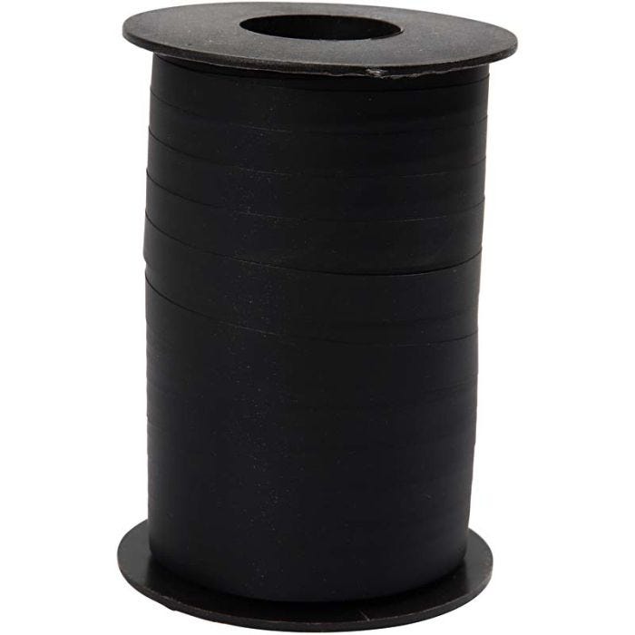 Lahjanauha, Lev: 10 mm, matta, musta, 250m/ 1 rll