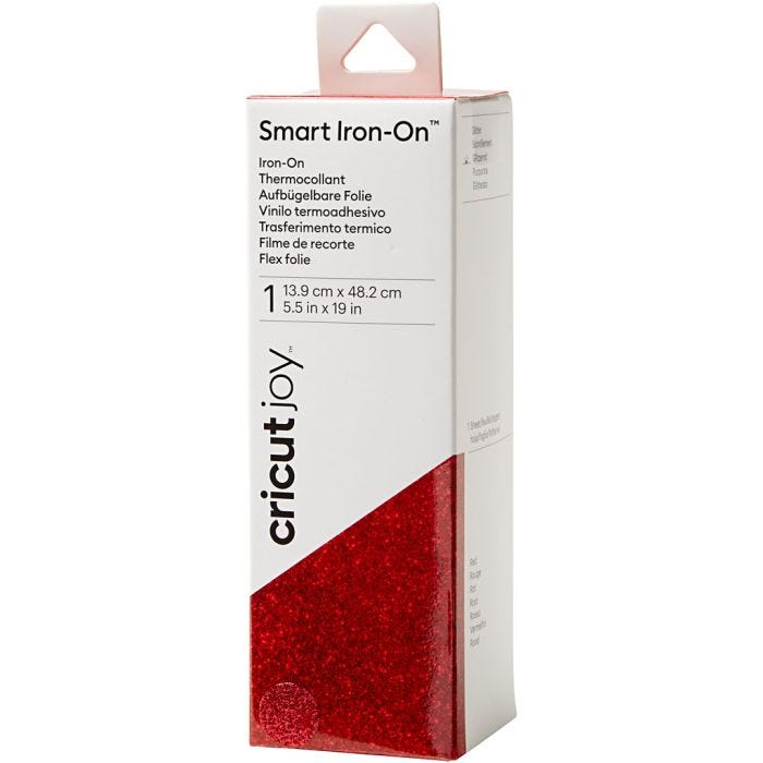 Cricut Joy Smart Iron-On, koko 14x48 cm, glitter punainen, 1 kpl