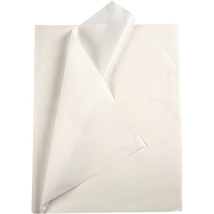Silkkipaperi, arkki 50x70 cm, 17 g, valkoinen, 10 ark/ 1 pkt