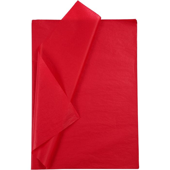 Silkkipaperi, arkki 50x70 cm, 17 g, punainen, 10 ark/ 1 pkt