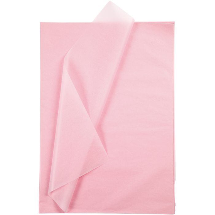 Silkkipaperi, arkki 50x70 cm, 17 g, vaaleanrosa, 25 ark/ 1 pkt