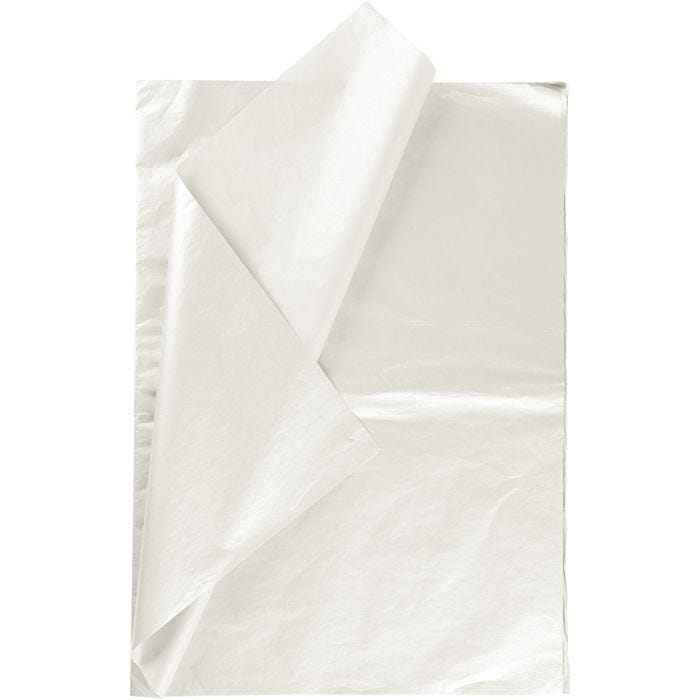 Silkkipaperi, arkki 50x70 cm, 17 g, helmiäinen, 25 ark/ 1 pkt