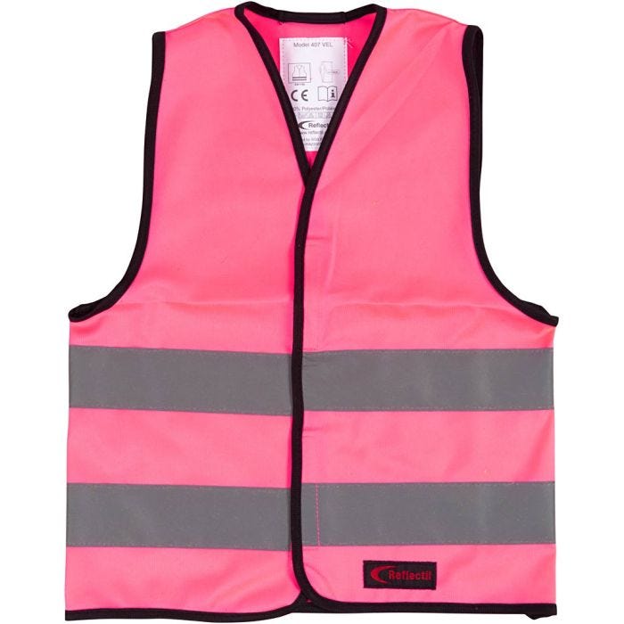 Heijastinliivi, XS, Pit. 47 cm, Lev: 40 cm, koko 4-6 v., pinkki, 1 kpl