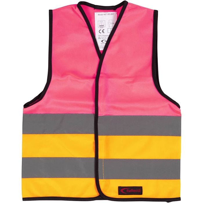 Heijastinliivi, XS, Pit. 47 cm, Lev: 40 cm, koko 4-6 v., oranssi, pinkki, 1 kpl
