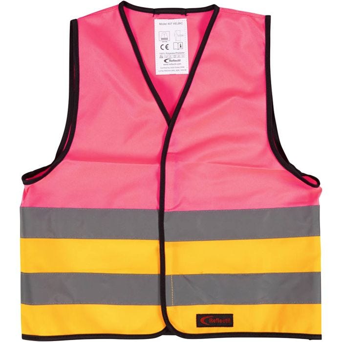 Heijastinliivi, S, Pit. 51 cm, Lev: 46 cm, koko 6-10 v., oranssi, pinkki, 1 kpl