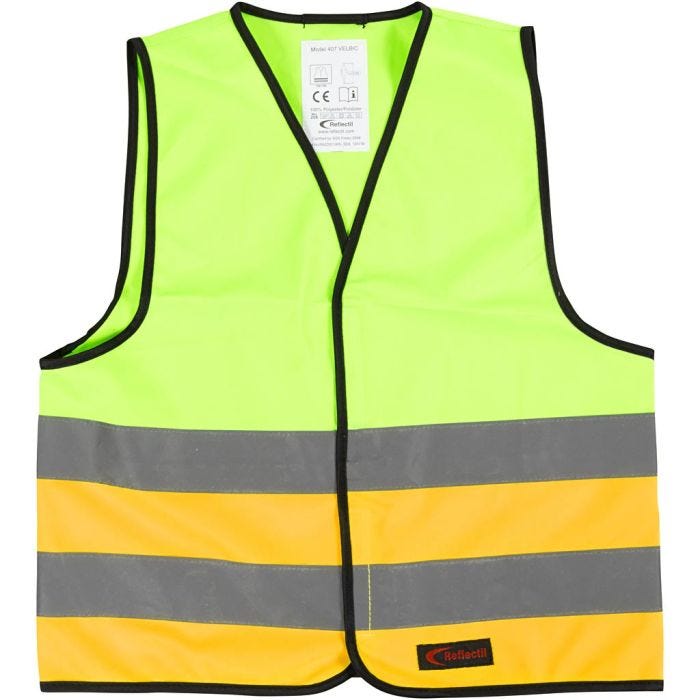 Heijastinliivi, S, Pit. 51 cm, Lev: 46 cm, koko 6-10 v., vihreä, oranssi, 1 kpl