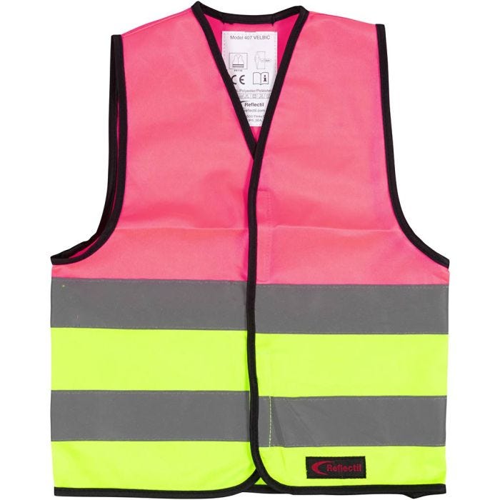 Heijastinliivi, XXS, Pit. 45 cm, Lev: 35 cm, koko 1-4 v., vihreä, pinkki, 1 kpl
