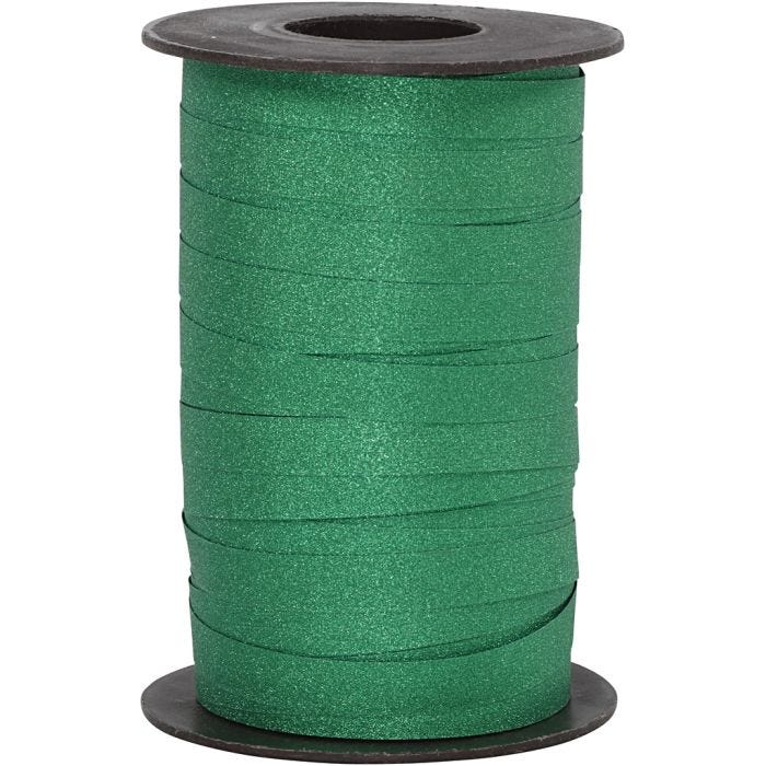 Lahjanauha, Lev: 10 mm, kimalle, vihreä, 100 m/ 1 rll