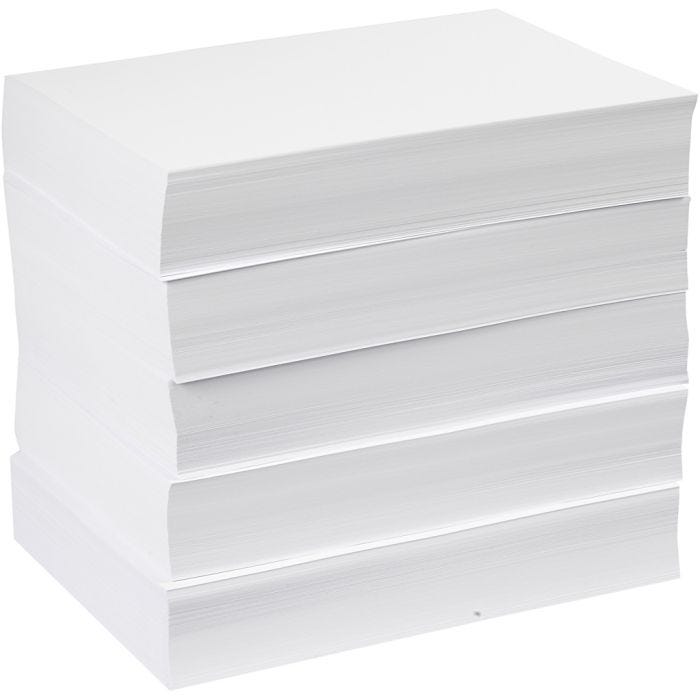 Piirustuspaperi, A4, arkki 210x297 mm, 80 g, valkoinen, 5x500 ark/ 1 pkt