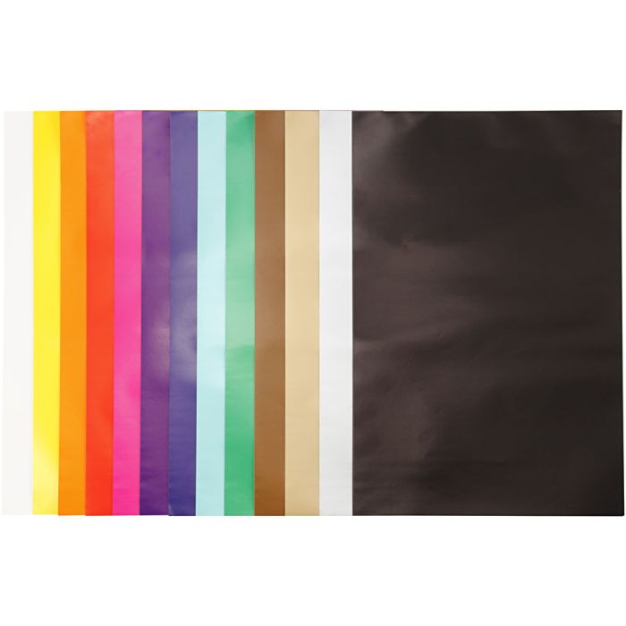 Kiiltopaperi, arkki 32x48 cm, 80 g, värilajitelma, 100 ark/ 1 pkt