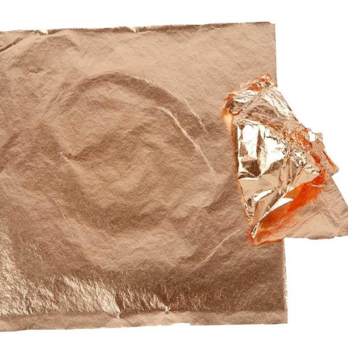 Lehtimetallijäljitelmä, arkki 16x16 cm, kuparin, 0,625 m2, 25 ark/ 1 pkt