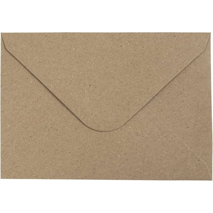 Kierrätetty kirjekuori, kirjekuoren koko 11,5x16 cm, 120 g, luonnonrusk., 50 kpl/ 1 pkt