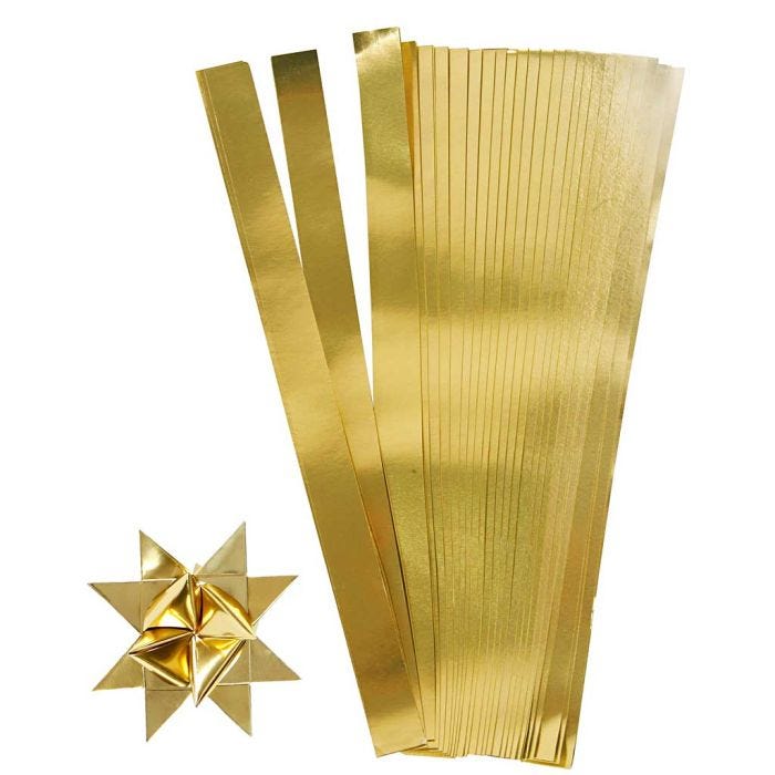 Paperisuikaleet, Pit. 45 cm, halk. 4,5 cm, Lev: 10 mm, kulta, 100 suikaleet/ 1 pkt
