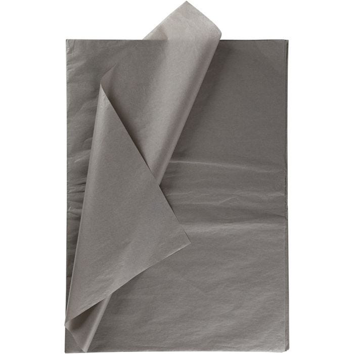 Silkkipaperi, arkki 50x70 cm, 17 g, tummanharmaa, 25 ark/ 1 pkt