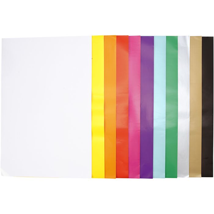 Kiiltopaperi, arkki 32x48 cm, 80 g, värilajitelma, 11x25 ark/ 1 pkt
