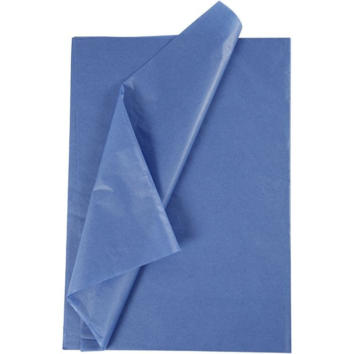 Silkkipaperi, arkki 50x70 cm, 17 g, sininen, 25 ark/ 1 pkt