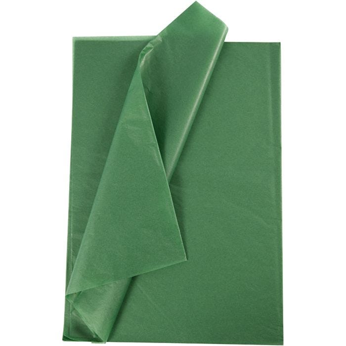 Silkkipaperi, arkki 50x70 cm, 17 g, vihreä, 25 ark/ 1 pkt