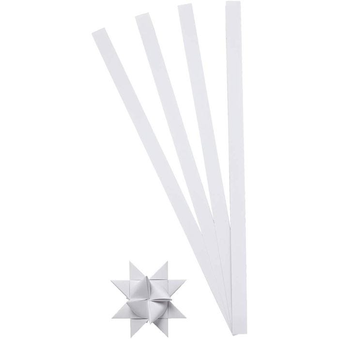 Paperisuikaleet, Pit. 45 cm, halk. 4,5 cm, Lev: 10 mm, valkoinen, 100suikaleet/ 1 pkt