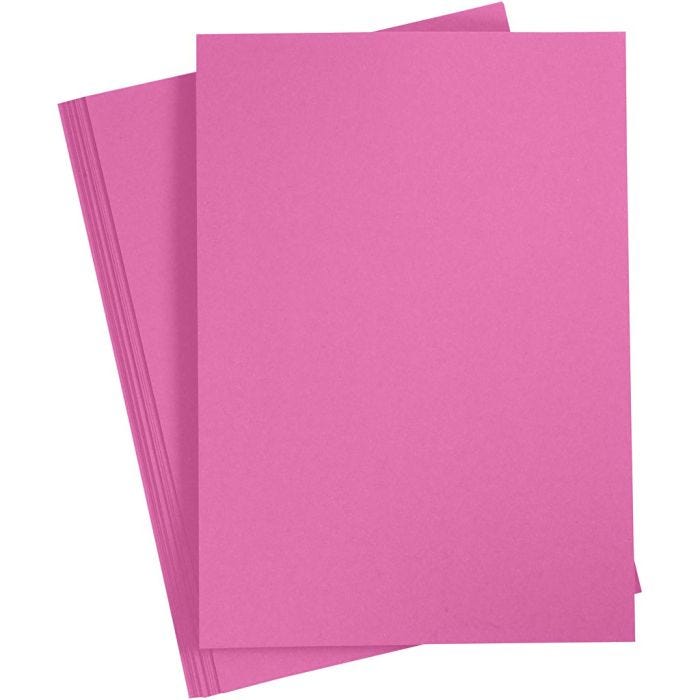 Kartonki, A4, arkki 210x297 mm, 180 g, pinkki, 20 ark/ 1 pkt