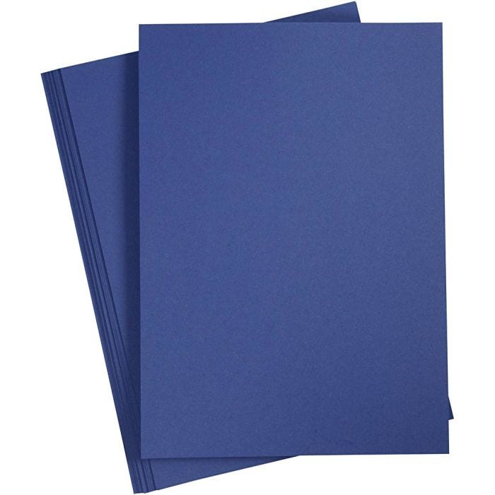 Kartonki, A4, arkki 210x297 mm, 180 g, tummansininen, 20 ark/ 1 pkt