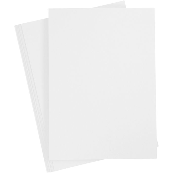Kartonki, A4, arkki 210x297 mm, 180 g, valkoinen, 20 ark/ 1 pkt