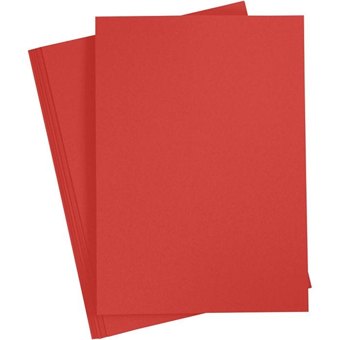Kartonki, A4, arkki 210x297 mm, 180 g, punainen, 20ark/ 1 pkt