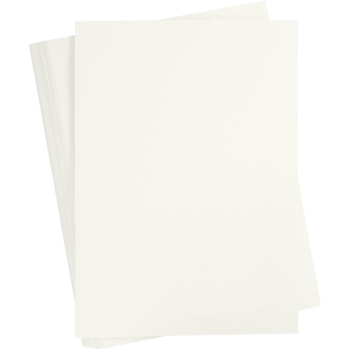 Kartonki, A2, arkki 420x594 mm, 180 g, luonnonvalkonen, 100 ark/ 1 pkt