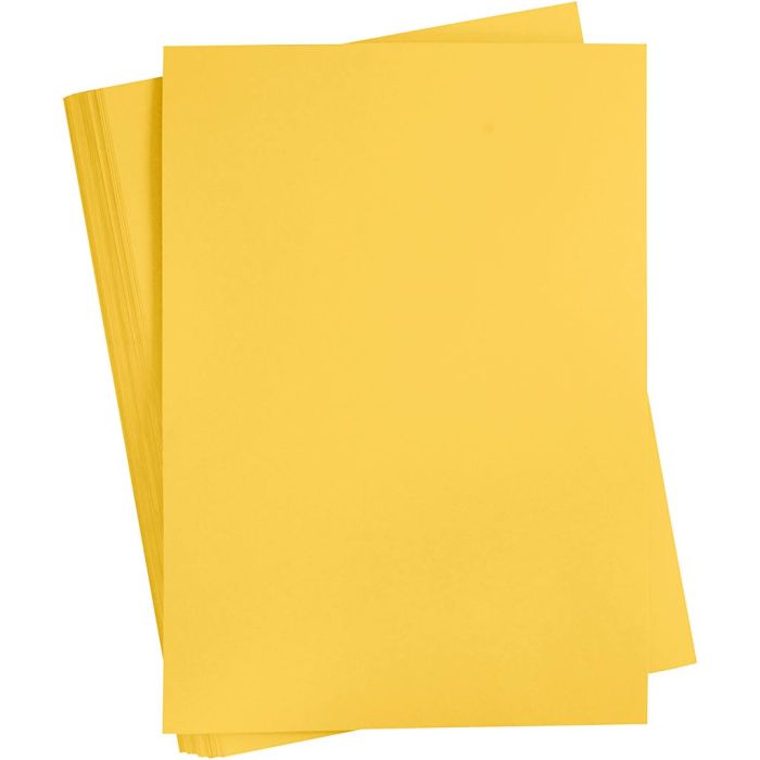 Kartonki, A2, arkki 420x594 mm, 180 g, auringonkeltainen, 100 ark/ 1 pkt