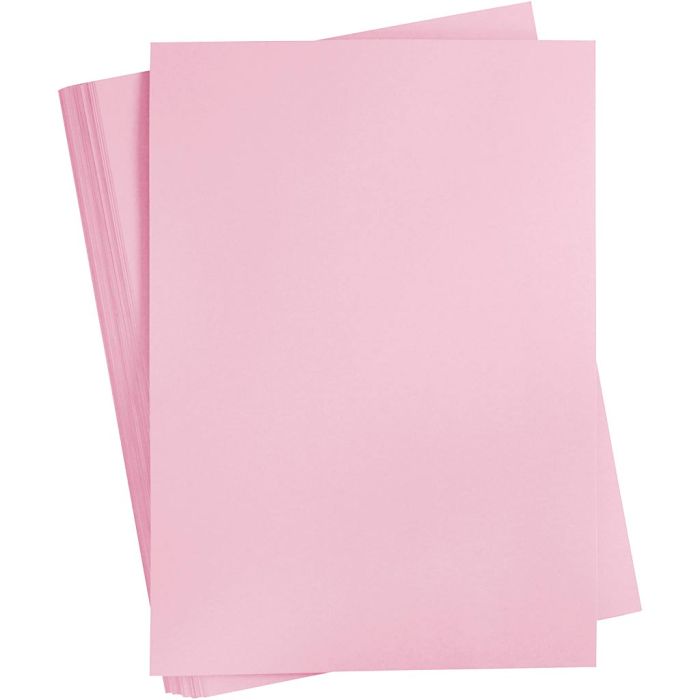 Kartonki, A2, arkki 420x594 mm, 180 g, vaaleanpinkki, 100 ark/ 1 pkt