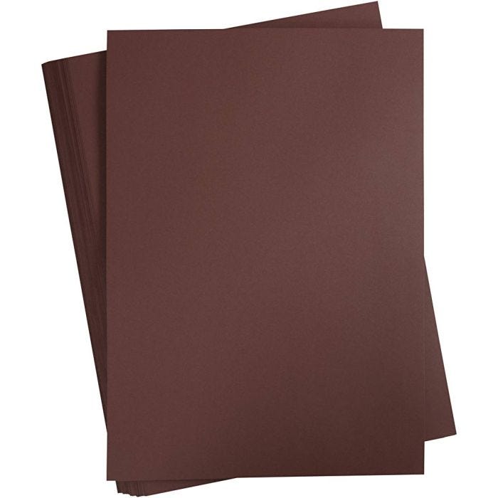 Kartonki, A2, arkki 420x594 mm, 180 g, tummanruskea, 100 ark/ 1 pkt