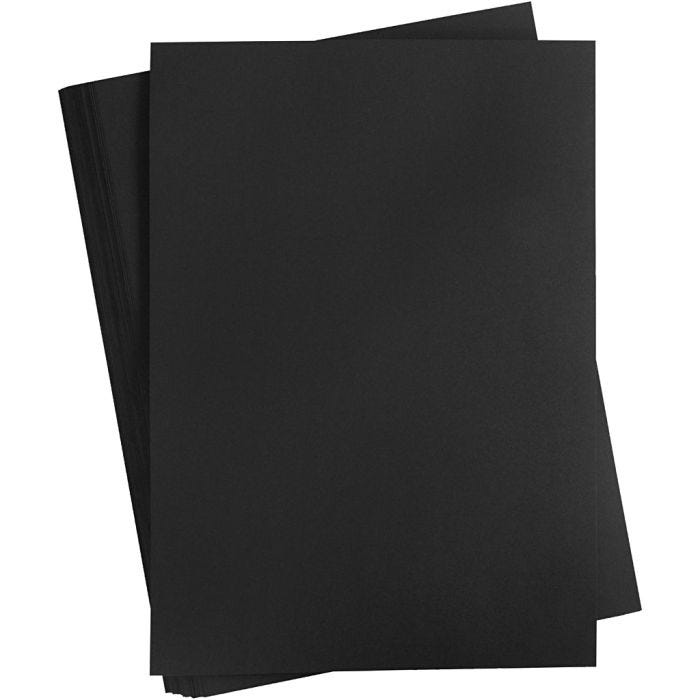 Kartonki, A2, arkki 420x594 mm, 180 g, musta, 100 ark/ 1 pkt