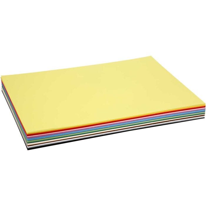 Värillinen Kartonki, A2, arkki 420x594 mm, 180 g, värilajitelma, 300 laj/ 1 pkt