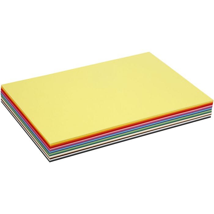 Värillinen Kartonki, A3, arkki 297x420 mm, 180 g, värilajitelma, 300 laj/ 1 pkt