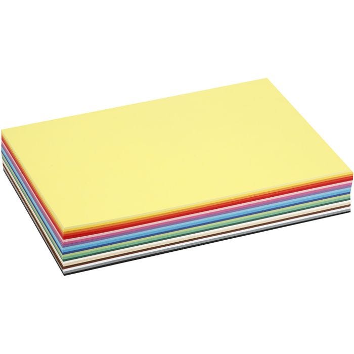 Värillinen Kartonki, A4, arkki 210x297 mm, 180 g, värilajitelma, 300laj/ 1 pkt